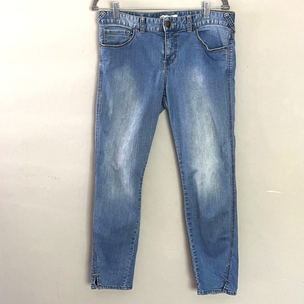 Free People Jeans Women 31 Blue Tappered Ankle Mid-Rise Lightweight Summer Denim